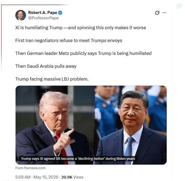 Xi is humiliating Trump-and spinning this only makes it worse First Iran negotiators refuse to meet 🐷 Trumps envoys ...