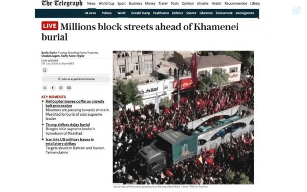 Millions block streets ahead of Khamenei burial