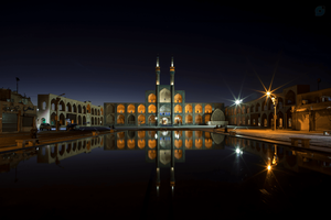 معماری زیبای مسجد امیرچخماق یزد - عکاسی در شب (عکس: مصطفی معراجی)