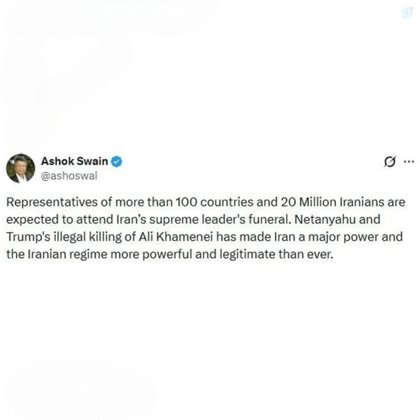 🛑📸 استاد سوئدی:
ترور رهبر عالی ایران، حکومت این کشور را قدرتمندتر کرده است

آشوک سواین، استاد دانشگاه اوپسالایِ سوئد:
▪️انتظار می‌ر