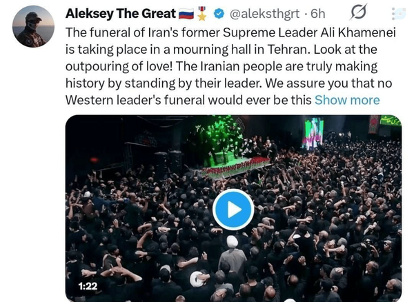 We assure you that no Western leader's funeral would ever be this