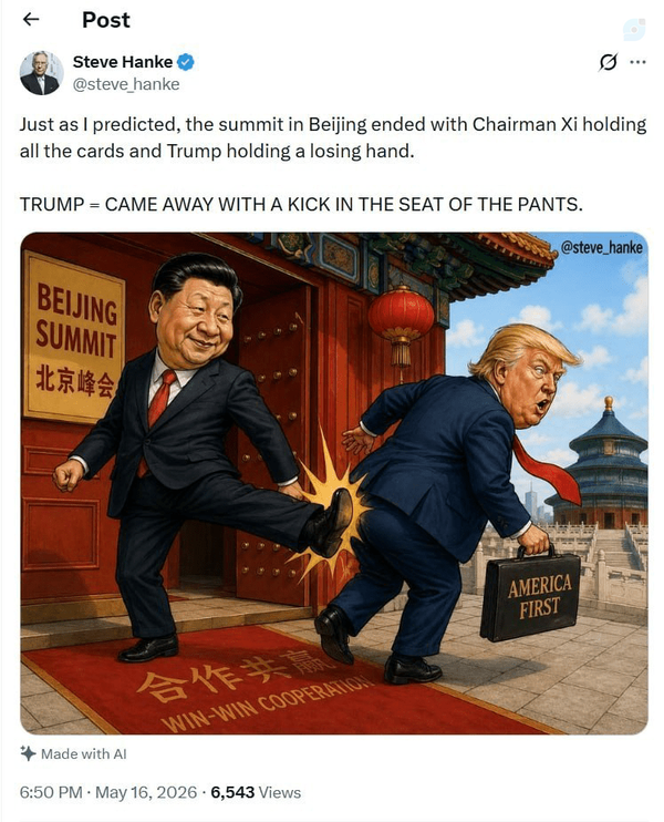 Just as I predicted, the summit in Beijing ended with Chairman Xi holding all the cards and Trump holding a losing hand.