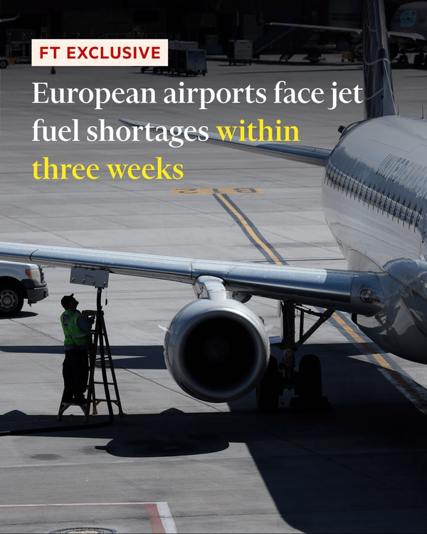 European airports face jet fuel shortages within three weeks