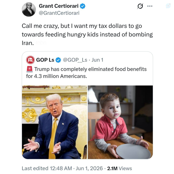Trump has completely eliminated food benefits for 4.3 million Americans.