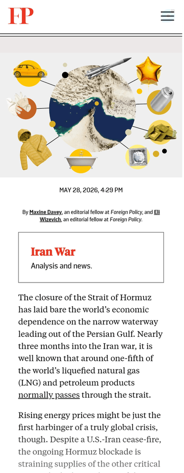 شریان‌های مسدود و بحران جهانی؛ هیچ کالایی از ترکش‌های جنگ در امان نیست / فارن پالسی